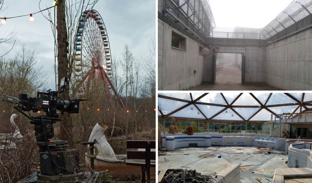 Bild zeigt besondere Drehorte und Filmsets. Ein Gefängnis, Lost Places: Schwimmbad, Freizeitpark