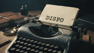 Schreibmaschine mit „DISPO“ auf Papier – Titelbild zum Artikel über das Lesen einer Tagesdisposition im Film.